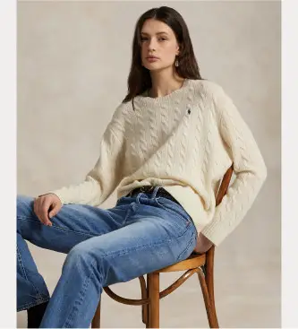 per donna 211971865001 Maglione bianco in lana e cashmere (L), Casual