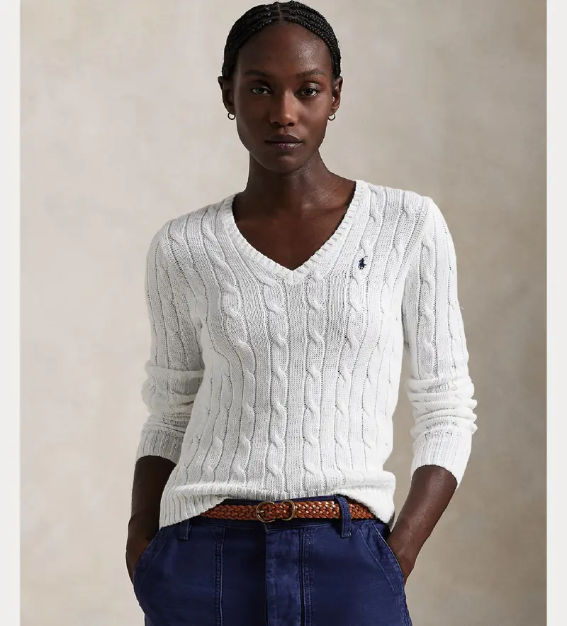 per donna 211971870003 Maglione bianco in cotone lavorato a maglia (XS), Casual