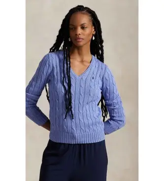 per donna 211971870005 Maglione in cotone lavorato a maglia blu (XXS), Casual, Manica lunga