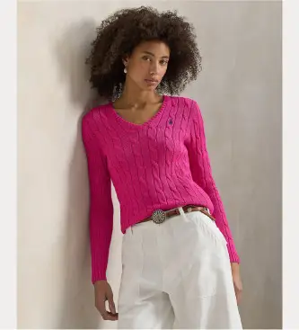 per donna 211971870509 Maglione in cotone lavorato a maglia rosa (S), Casual