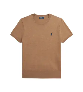 per donna 211971872007 Maglietta a maniche marroni (L), Marrone, Casual, Cotone, Manica corta