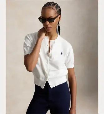 per donna 211A12718001 Cardigan bianco con maniche (XS), Casual, Cotone