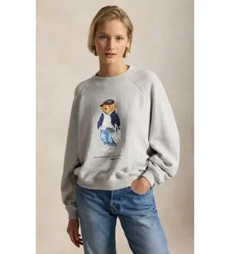 per donna 211A96185001 Felpa grigia girocollo in pile (XXS), Casual, Grigio, Cotone