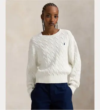 per donna 211A96245003 Maglia a trecce bianca (XS), Bianco, Casual, Cotone