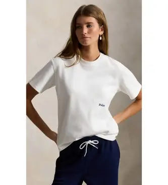 per donna 211A96263004 Maglietta in cotone con Big Pony bianco (S), Casual, Manica corta