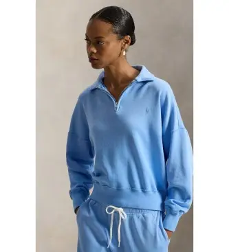 per donna 211B18686005 Felpa leggera in pile con cerniera, blu (XS), Casual, Cotone