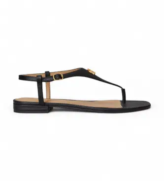 per donna 802982881002 Sandali incrociati in pelle nera Everley II (36), Nero, Basso, 1 a 3 cm, Fibbia, Casual