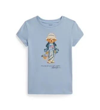 per ragazza 312A11759001 T-shirt in maglia di cotone e Polo Bear blu (5años=109/116cm), Casual, Manica corta, moda per ba
