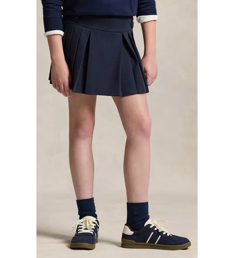 per ragazza 313749584001 Gonna-pantalone plissettata blu navy (8años=136/138cm), Casual, Poliestere, moda per bambini