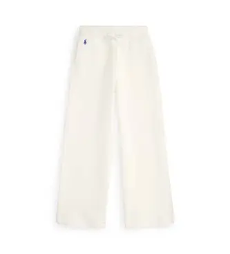 per ragazza 313A96088002 Pantaloni della tuta bianchi a gamba larga in maglia doppia (7 años = 130/134cm), Bianco, Casual