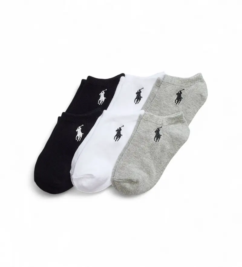 per ragazza 447974578001 Set di 6 paia di calzini alla caviglia neri, bianchi e grigi (4/6 5años=102/123cm), Nero, Bianco Grigio