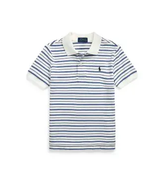 per ragazzo 322964133002 Polo in morbido cotone con righe blu (2 años = 100cm), Bianco, Casual, Manica corta, moda per