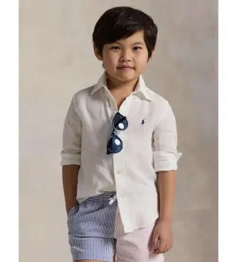 per ragazzo 322967600003 Camicia di lino bianco (6años=117/123cm), Casual, Manica lunga, moda per bambini