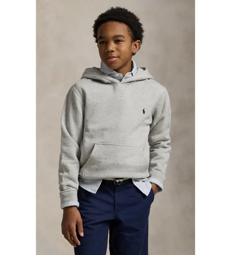 per ragazzo 323749954017 felpa con cappuccio in pile grigio (8años=136/138cm), Casual, Cotone, moda per bambini