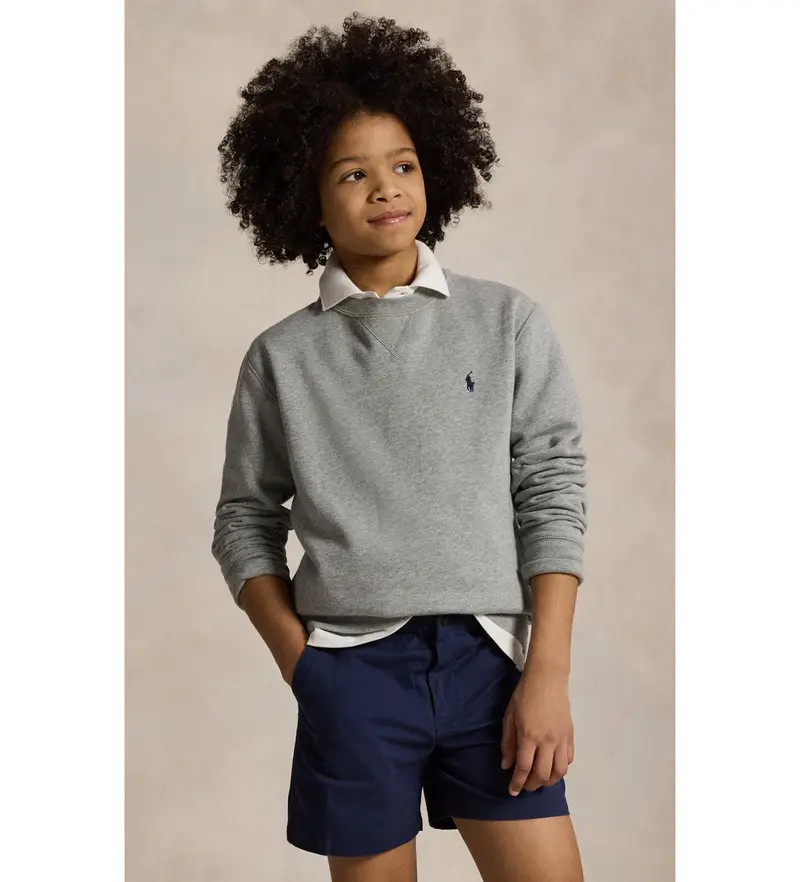 per ragazzo 323772102003 Maglia in pile grigio (8años=136/138cm), Casual, Cotone, moda per bambini