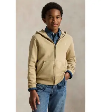 per ragazzo 323799360503 Felpa in pile con cerniera (6/años = 136/138cm), Beige, Casual, Cotone, moda per bambini