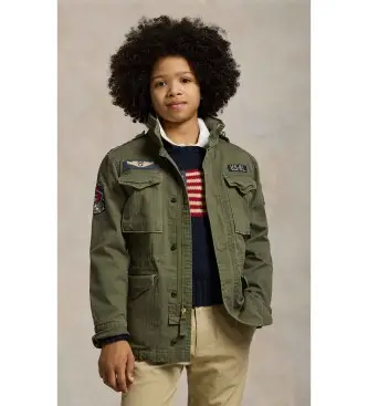 per ragazzo 323965378001 Iconica giacca da campo verde (6/años = 136/138cm), Cotone, All aperto, moda per bambini