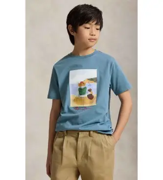 per ragazzo 323A12424001 Maglietta in cotone con Polo Bear blu (6/años = 136/138cm), Casual, Manica corta, moda per bam