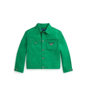 per ragazzo 323A95660001 Giacca funzionale in denim Green Polo Sport (8/años = 140/149cm), Casual, Verde, Cotone, moda