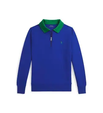 per ragazzo 323A95759001 Polo in maglia doppia con colletto blu (6/años = 136/138cm), Casual, Cotone, Manica lunga, mod