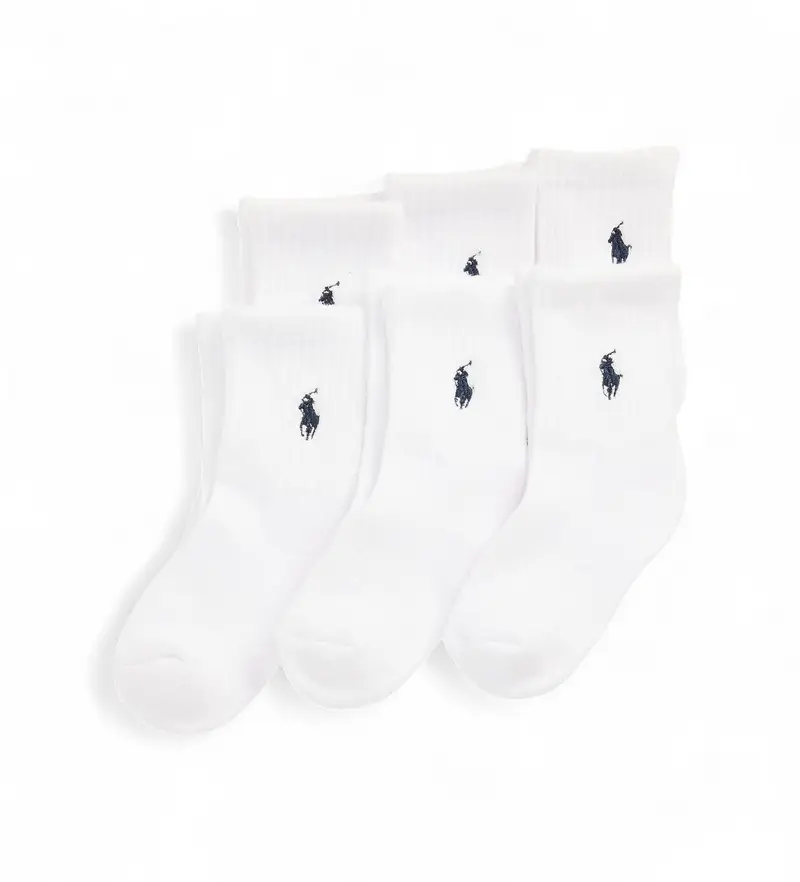 per ragazzo 443974056001 Set di 6 paia di calzini bianchi a metà polpaccio (4/7años=109/134cm), Bianco, Homewear, Cotone