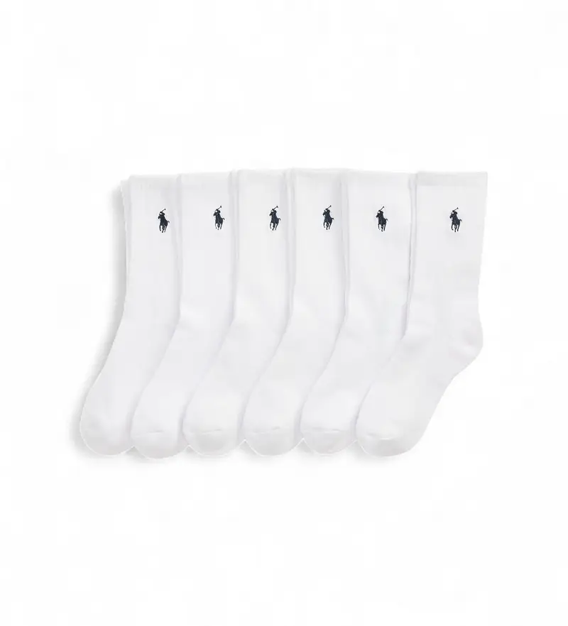 per ragazzo 444974056001 Set di 6 paia di calzini bianchi a metà polpaccio (8/9 5años=136/142), Bianco, Homewear, Cotone