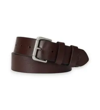 per uomo 405899989001 Cintura in pelle marrone con fibbia a rullo (34), Casual, Classico