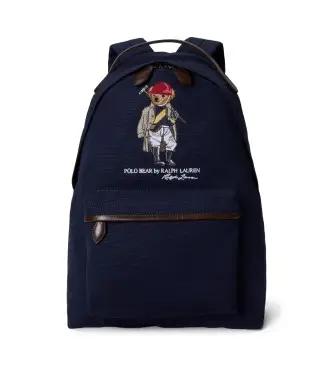 per uomo 405P08097001 Zaino in tela con Polo Bear blu navy (OSFA), Casual, Cotone