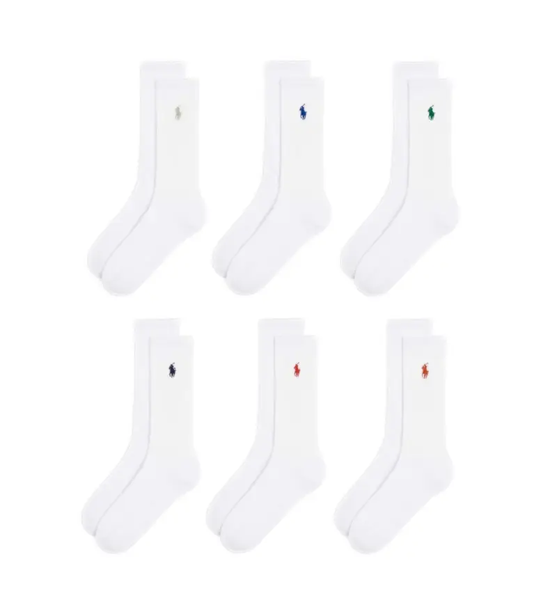 per uomo 449799740002 Confezione da 6 paia di calzini bianchi misti (OSFA), Bianco, Homewear, Cotone