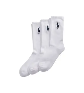 per uomo 449858064001 Set di 3 calzini bianchi con logo (40-45), Bianco, Homewear, Cotone