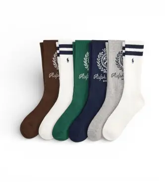 per uomo 449P11896001 Set di 6 calzini multicolori (OSFA), Homewear, Multicolore, Cotone Pelle