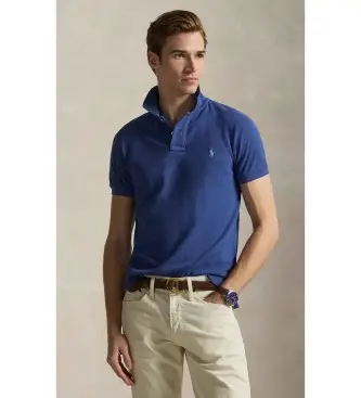 per uomo 710536856483 Polo slim fit in piquet blu (S), Casual, Cotone, Manica corta