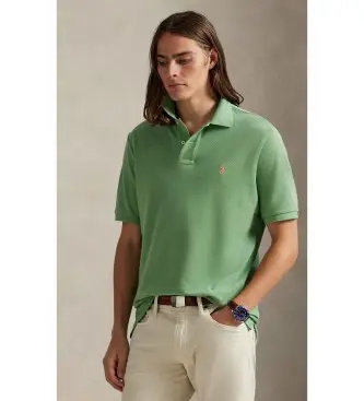 per uomo 710536856486 Polo slim fit in piquet verde (S), Casual, Cotone, Manica corta