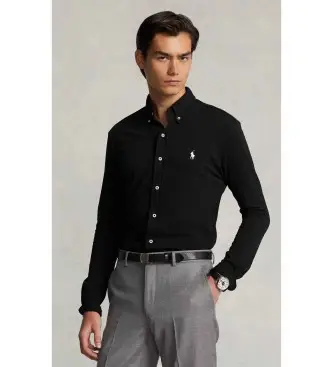 per uomo 710654408089 Camicia ultraleggera in piquet nero (XS), Casual, Cotone, Classico, Manica lunga