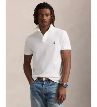 per uomo 710666998002 Polo bianca in piquet Custom Fit (M), Bianco, Casual, Cotone, Manica corta