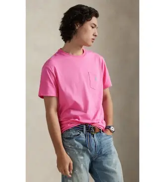 per uomo 710671438511 T-shirt rosa slim fit in maglia, personalizzata (S), Casual, Cotone, Manica corta