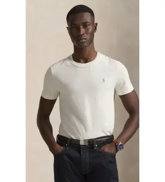 per uomo 710671438524 T-shirt personalizzata slim fit in maglia color bianco crema (S), Casual, Cotone, Manica corta