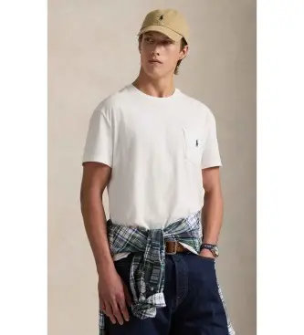 per uomo 710707095003 Maglietta in jersey bianco con tasca (XS), Casual, Cotone, Manica corta