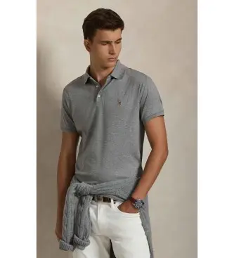 per uomo 710713130007 Polo slim fit personalizzata in morbido cotone grigio (XS), Casual, Manica corta