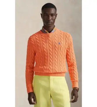 per uomo 710775885529 Maglione in cotone lavorato a maglia arancione (XS), Casual, Classico
