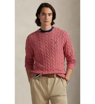 per uomo 710775885530 Maglione in cotone lavorato a maglia rosa (L), Casual, Classico