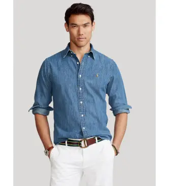 per uomo 710792043001 Camicia di jeans blu su misura (XXL), Casual, Cotone, Manica lunga, Navy