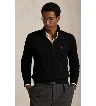 per uomo 710810841006 Maglione nero in cotone lavorato a maglia (XXL), Casual, Classico