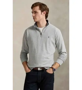 per uomo 710812963002 Maglione di lusso in maglia con cerniera grigia (XS), Casual, Sportivo, Grigio, Cotone, Classico
