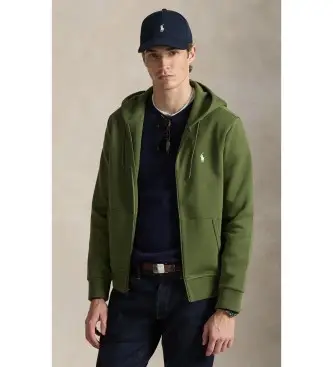 per uomo 710881517503 Felpa verde con zip a doppia maglia (S), Casual, Cotone