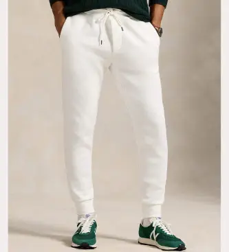 per uomo 710881518072 Pantaloni jogger beige in maglia doppia (XL), Bianco, Casual, Cotone