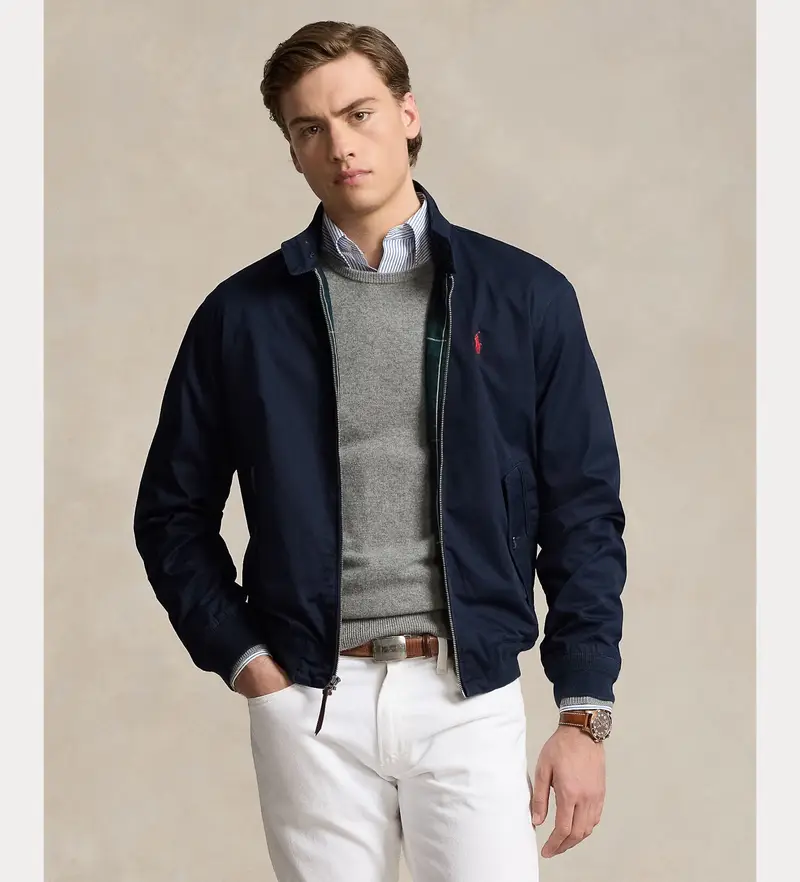 per uomo 710923261002 Giacca in twill blu scuro (S), Casual, Cotone, Manica lunga, Navy