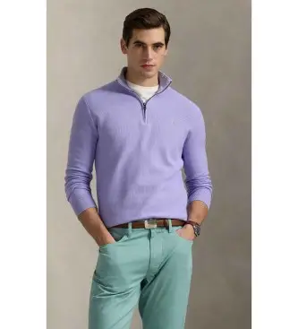 per uomo 710932304516 Maglione in maglia di cotone e piquet lilla (XS), Casual, Classico