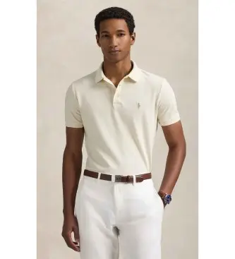 per uomo 710941439020 Polo in piqué elasticizzato beige slim fit personalizzata (S), Casual, Cotone, Manica corta