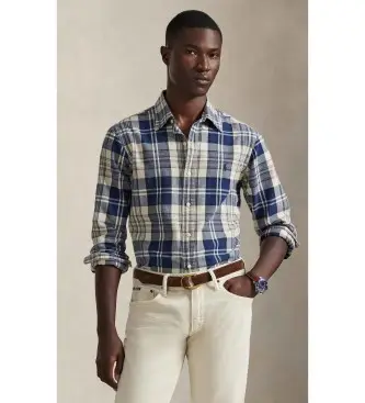 per uomo 710953707004 Camicia Oxford spazzolata blu navy su misura (S), Casual, Cotone, Manica lunga